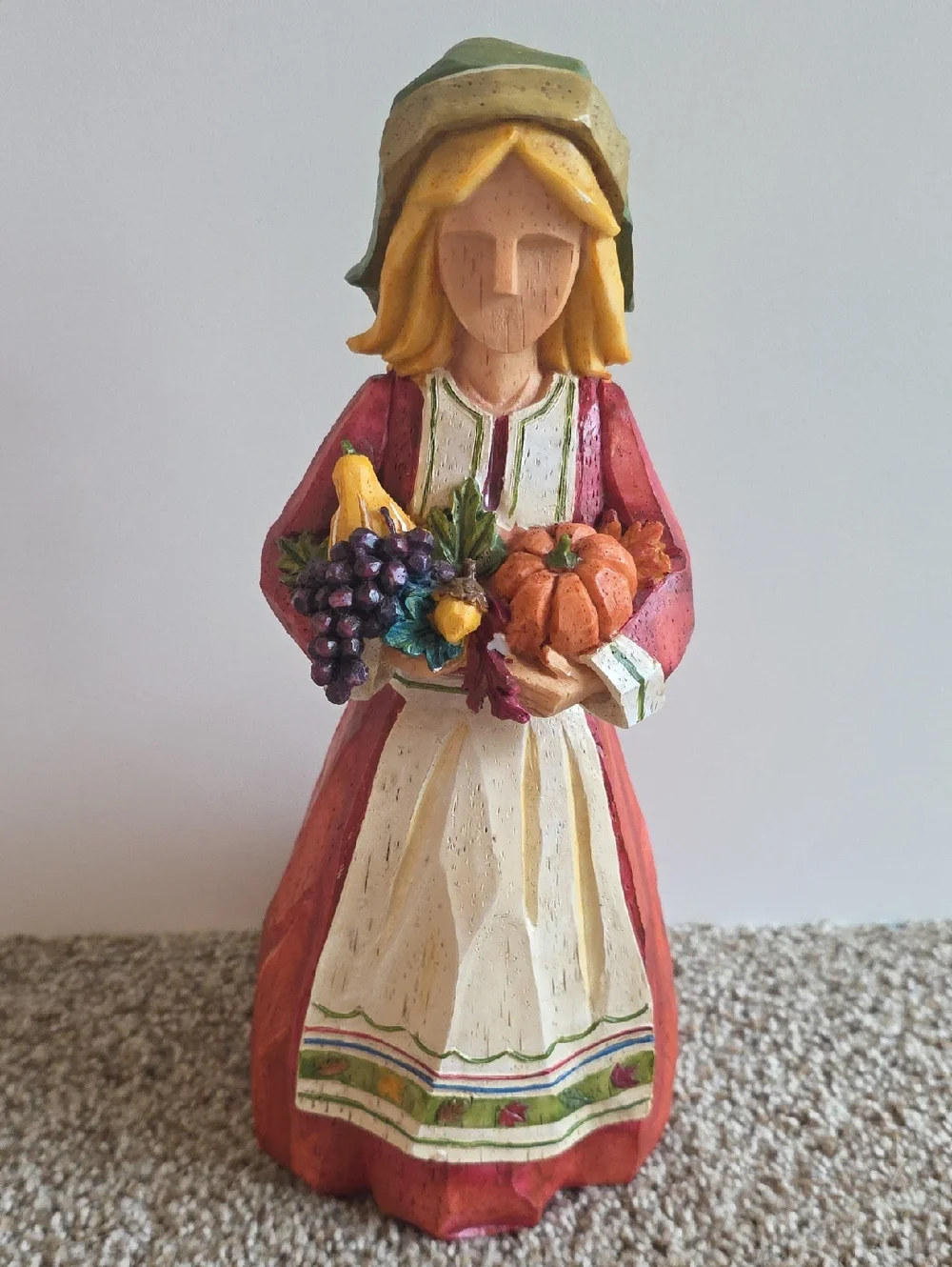 Vintage Set of 2 Pacific Rim Cubist THANKSGIVING Pilgrim Man Woman 11”